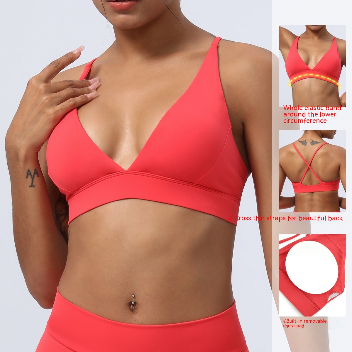 Title 10, Yoga Sports Bra Cross Without Steel Ring