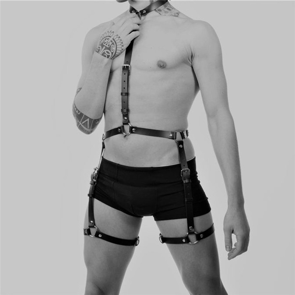 New Men's Leather Wear Belly Band Cutout Binding Belt Tool 7