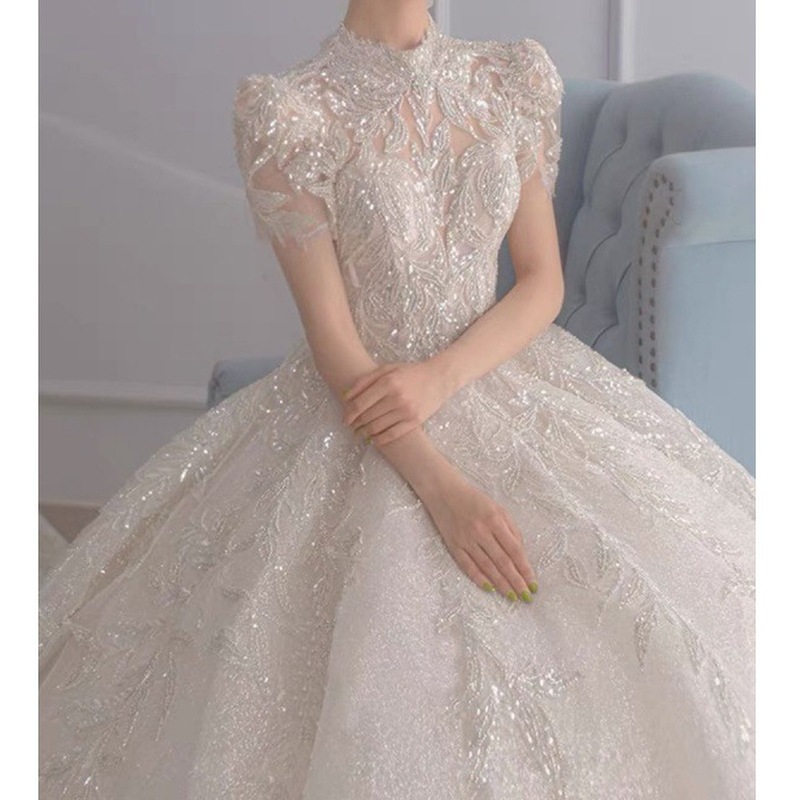 Retro Wedding Dress Style Main Yarn New Bridal French Slimming Small Man