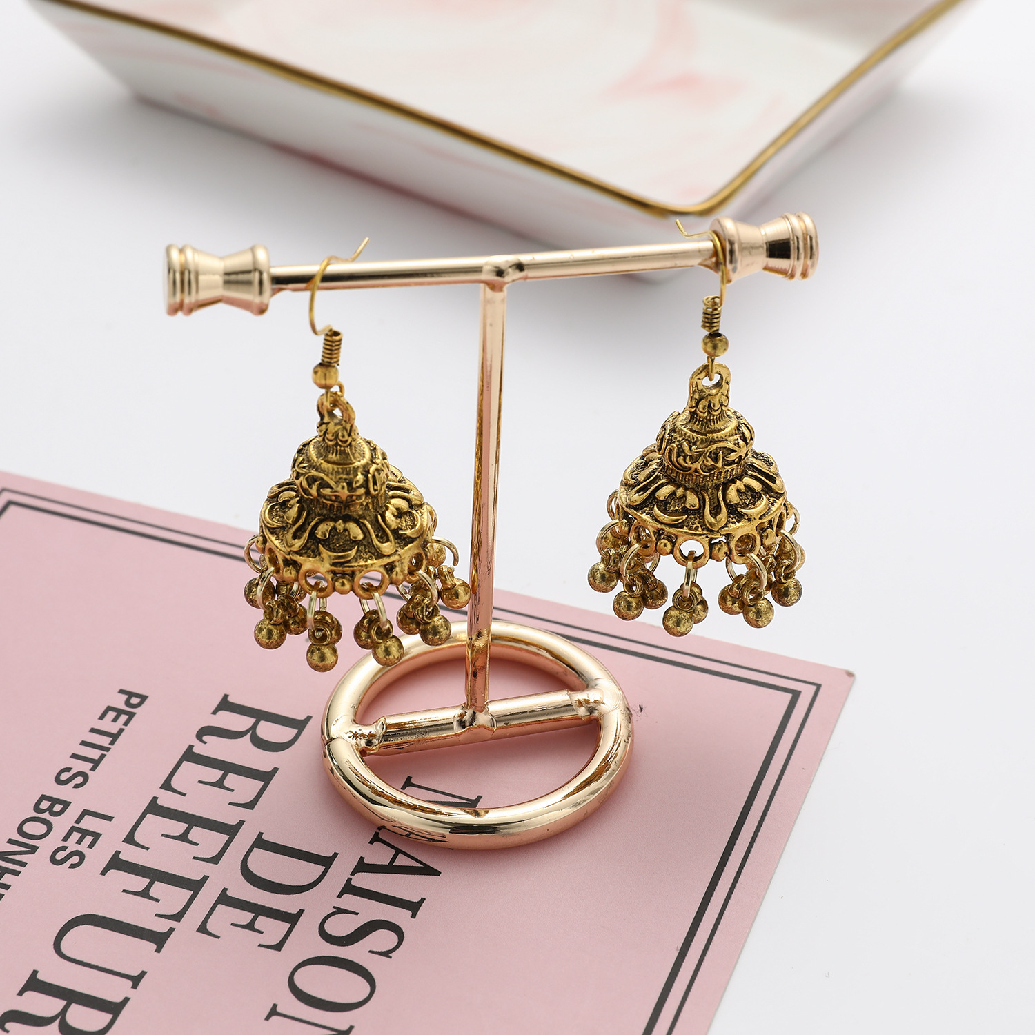 Ethnic Style Earrings Retro Alloy Bell