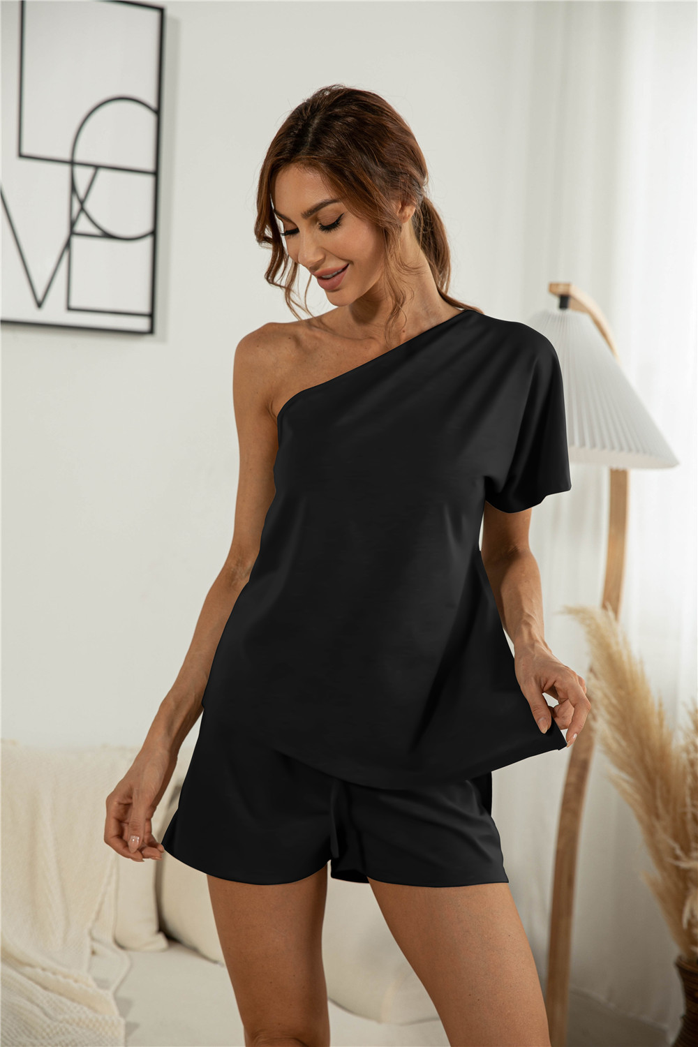 Title 4, Off-the-shoulder Short Sleeve Sloping-shoulder ...