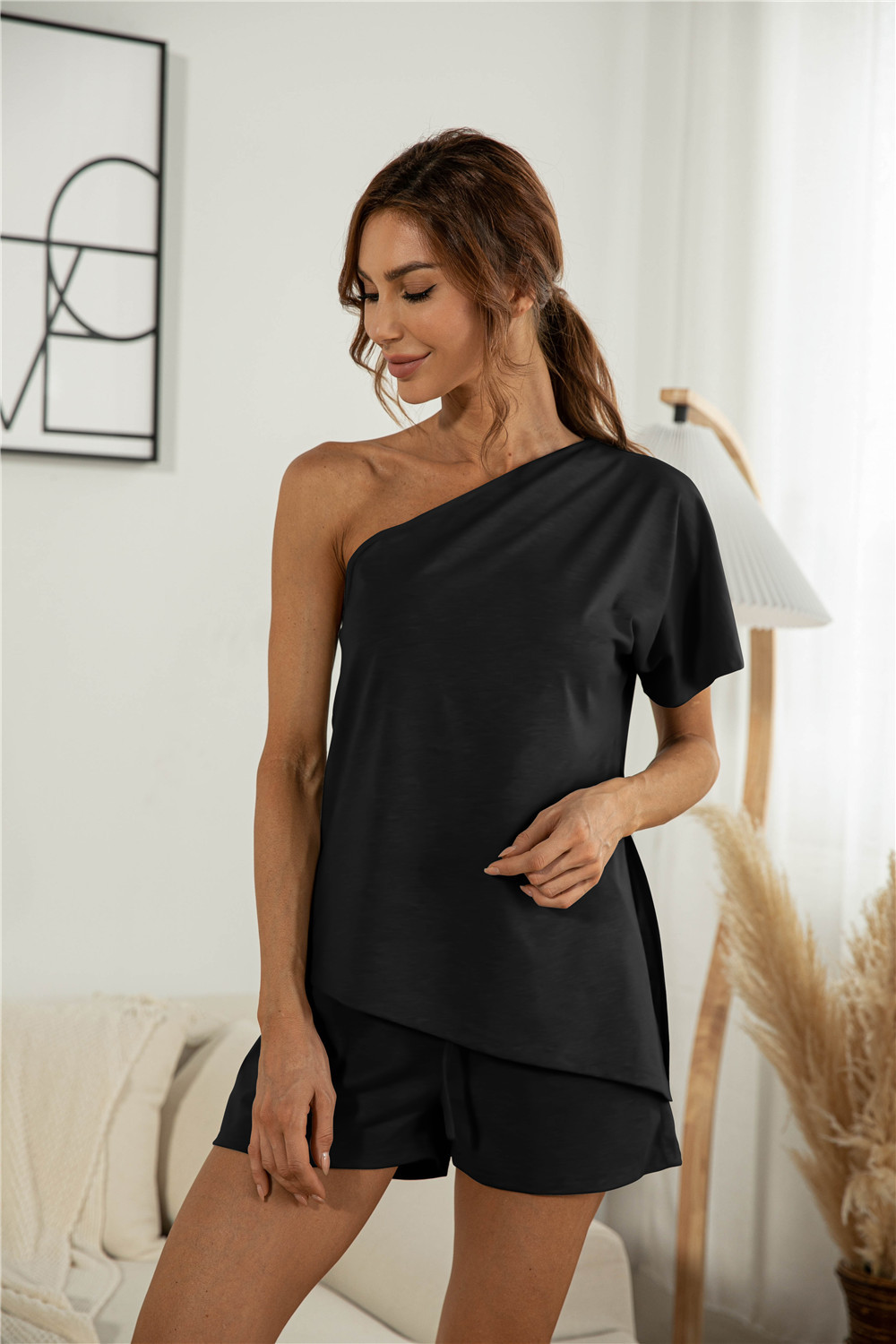 Title 10, Off-the-shoulder Short Sleeve Sloping-shoulder ...