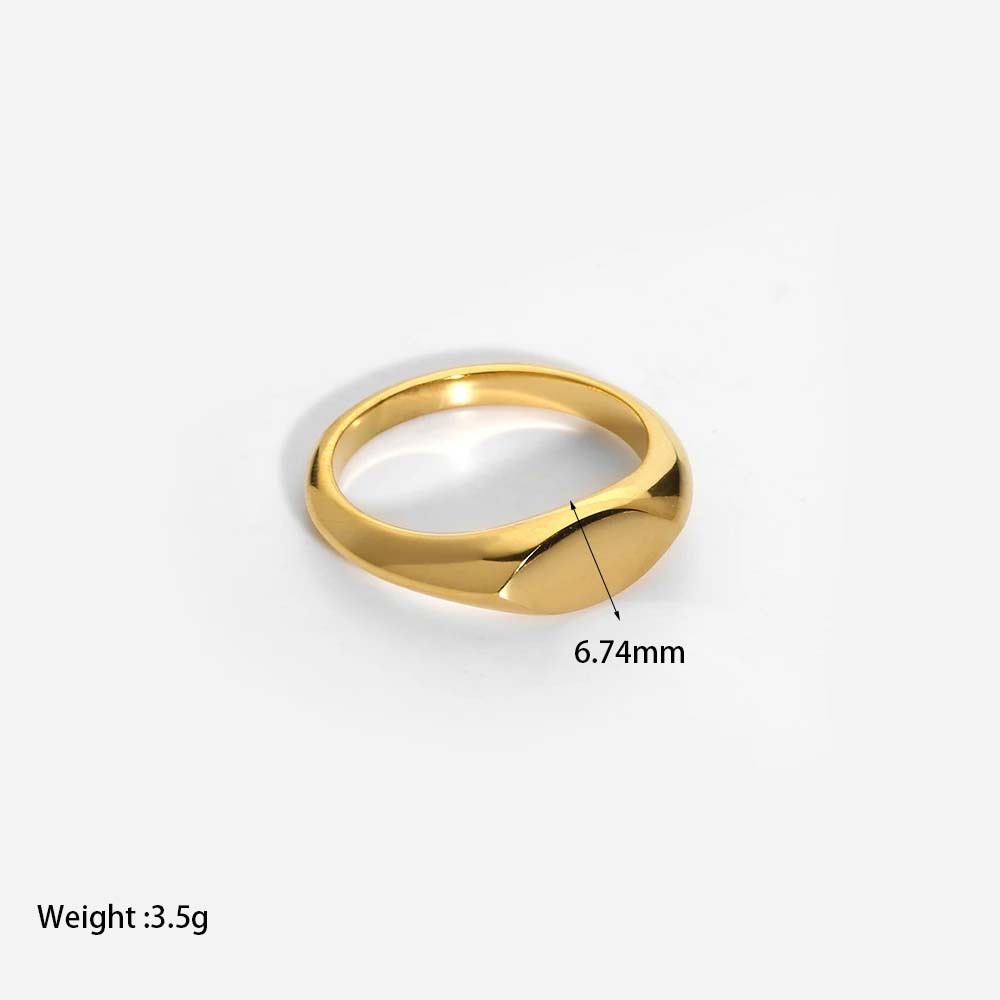 Women's Light Luxury Trendy Stainless Steel Gold-plated Simple Bracelet Ring