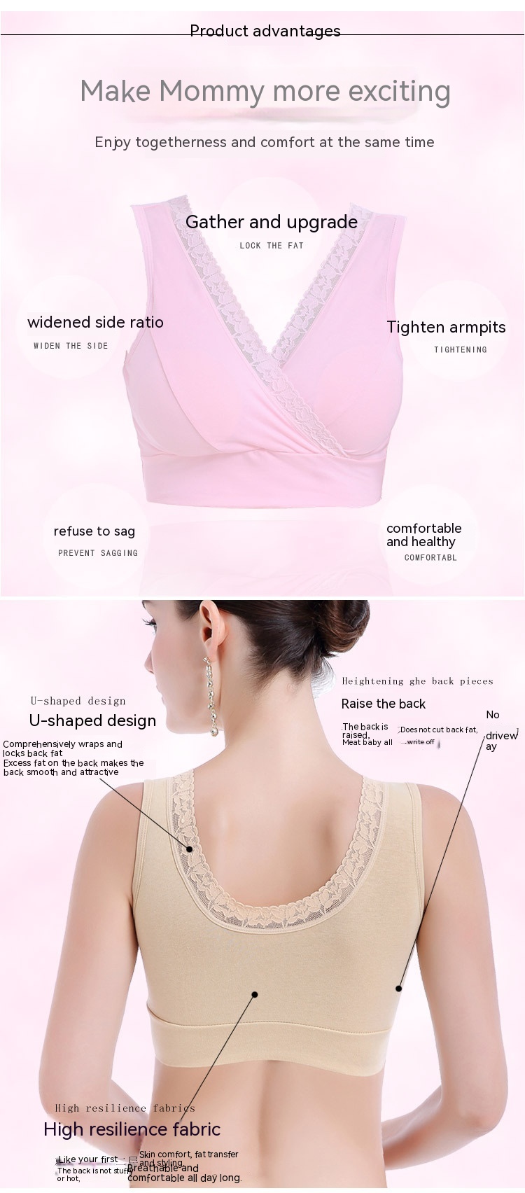 Title 6, Lace Vest-style Maternity Underwear Wireless Cr...