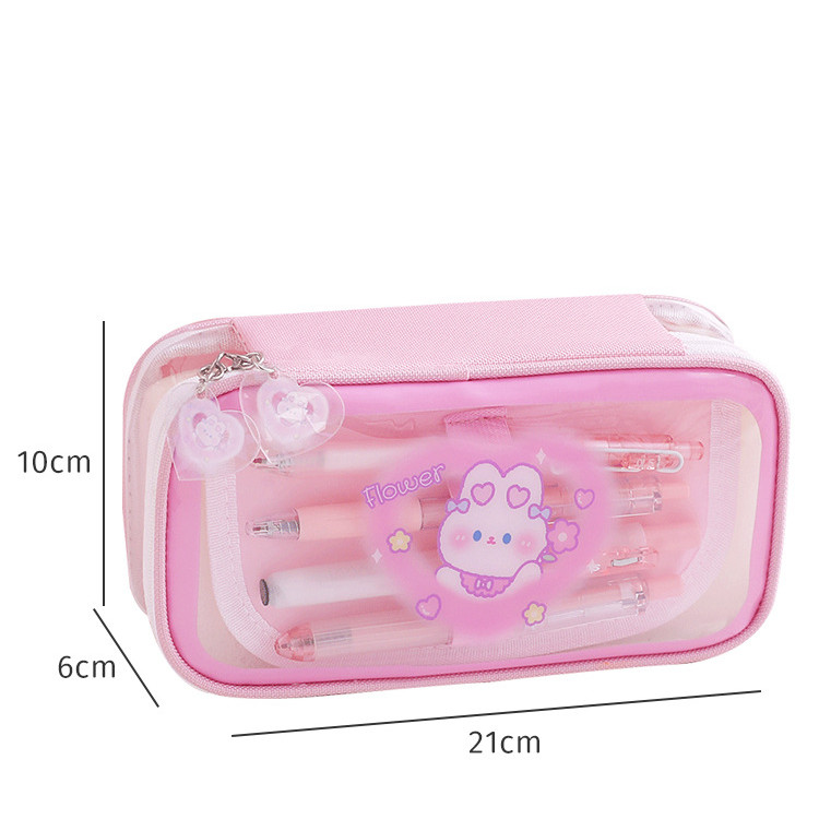 Title 1, Cartoon Transparent Colorful Large Capacity Pen...