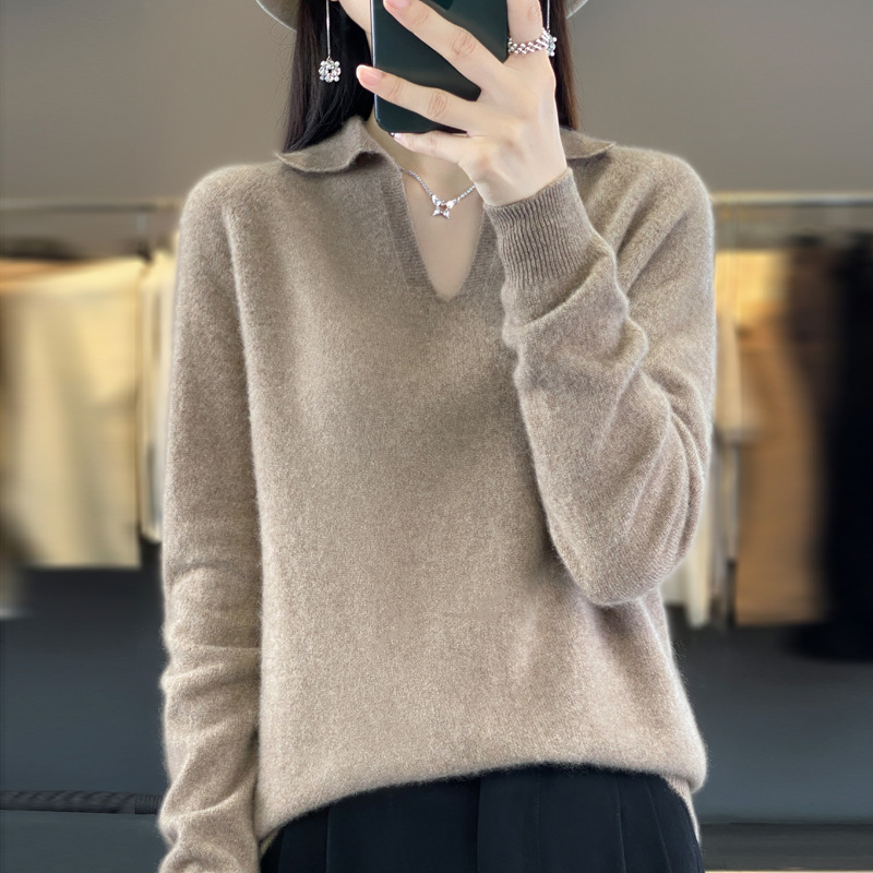 Pure Wool Idle Style Knitted Bottoming Shirt High-grade Top
