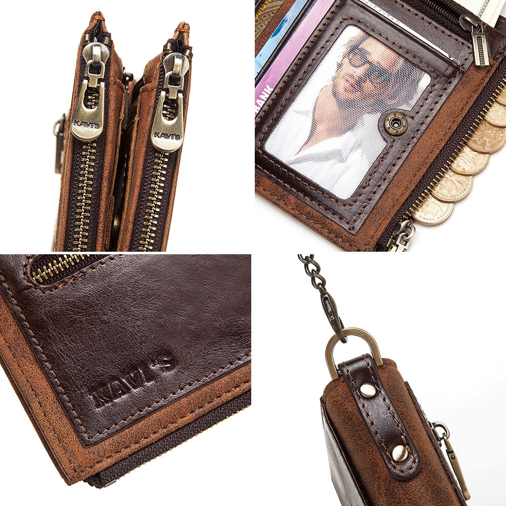 Men's Wallet Anti-theft Swiping RFID Leather Wallet Multifunctional — foto 4