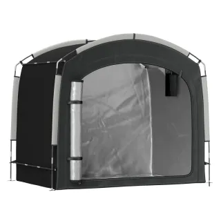 Bike Storage Shed Tent, Portable And Waterproof With 210D Oxford Fabric And Carry Bag For 3-4 Bicycles, Black