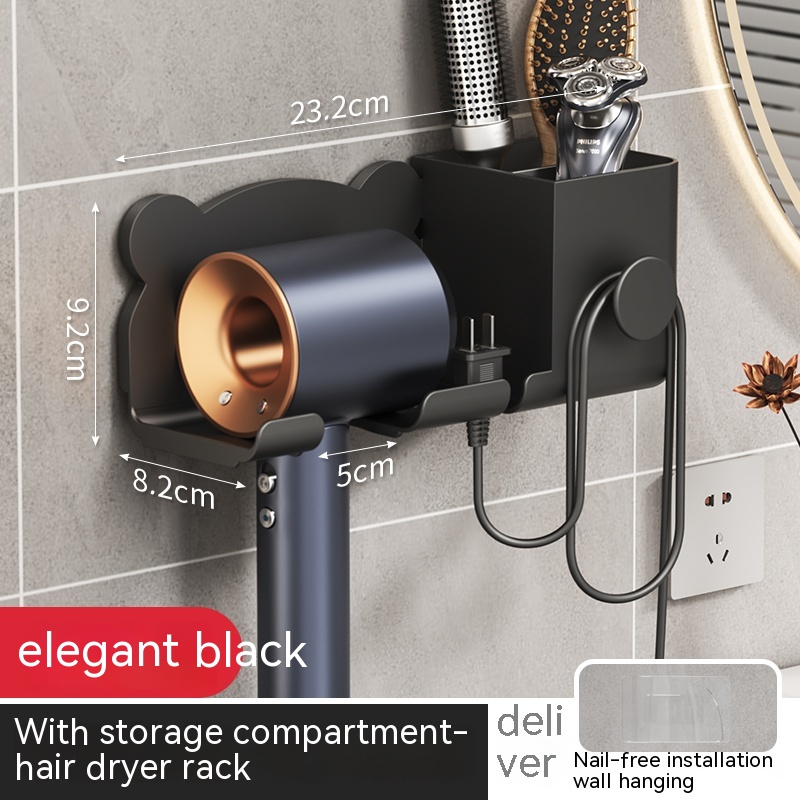 Title 4, Punch-free Wall-mounted Hair Dryer Storage Rack