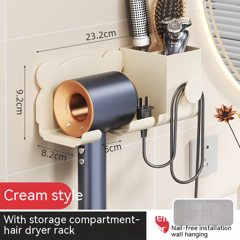 Title 7, Punch-free Wall-mounted Hair Dryer Storage Rack