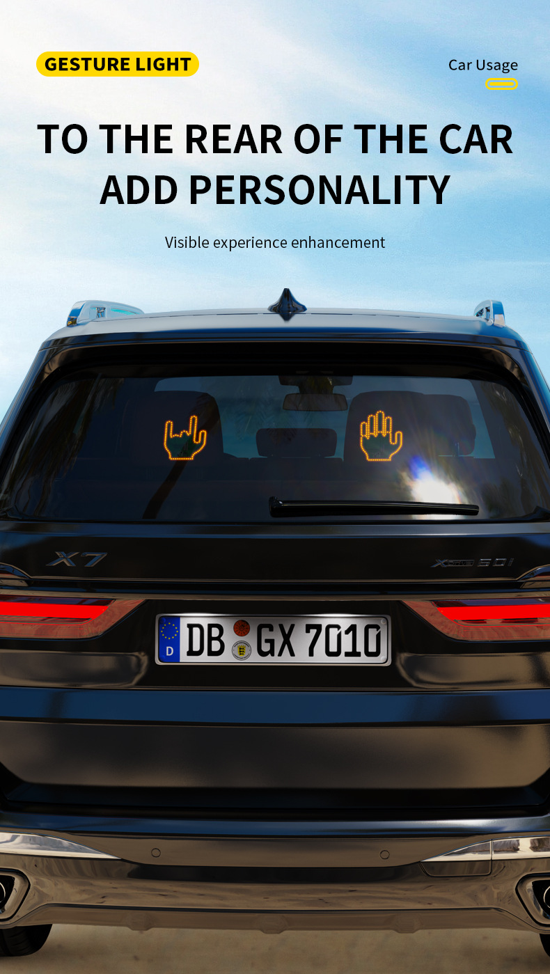 Car Finger Lights Flashing LED Gesture Warning Light - Image 12
