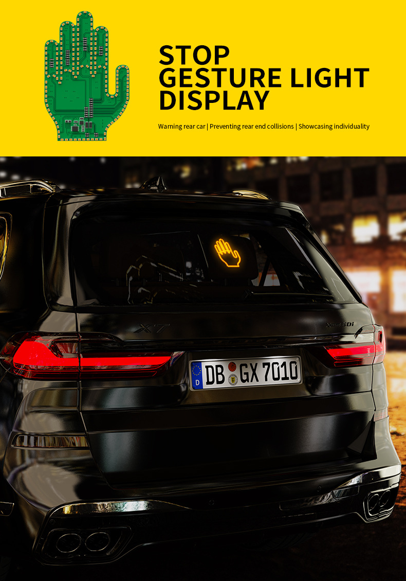 Car Finger Lights Flashing LED Gesture Warning Light - Image 4