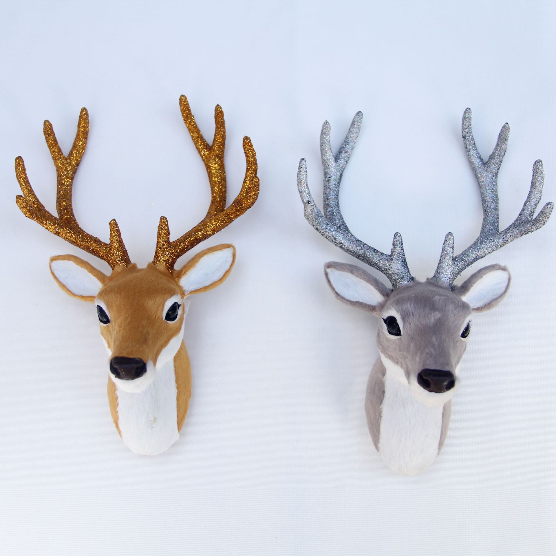 Title 4, Fur Simulation Animal Sika Deer Head Wall Decor...