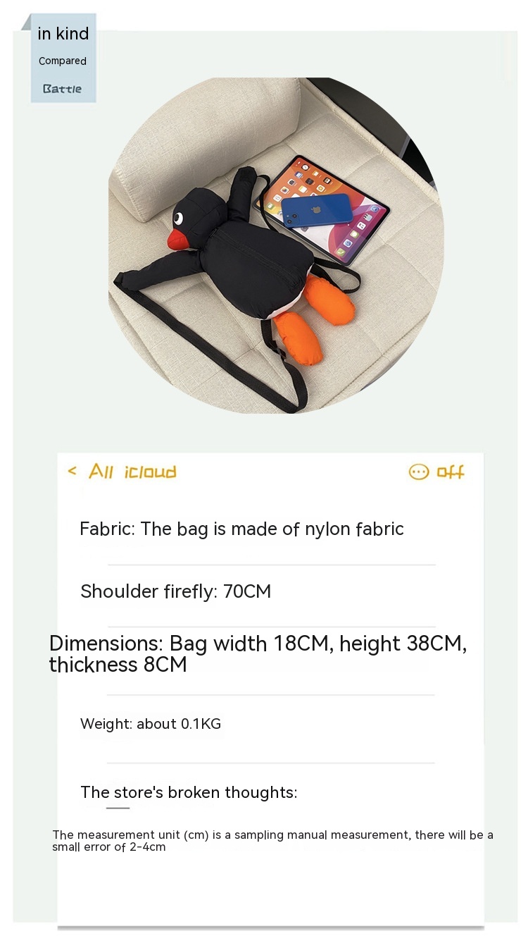 Title 2, Cartoon Funny Cute Hug Penguin Backpack Persona...