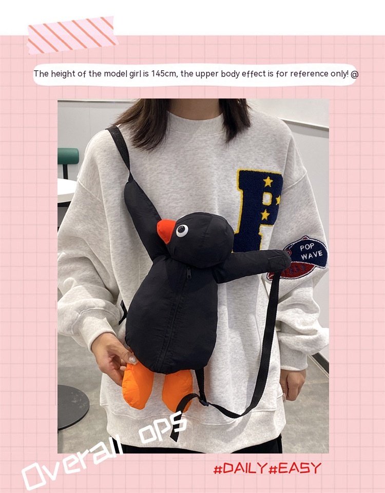 Title 3, Cartoon Funny Cute Hug Penguin Backpack Persona...