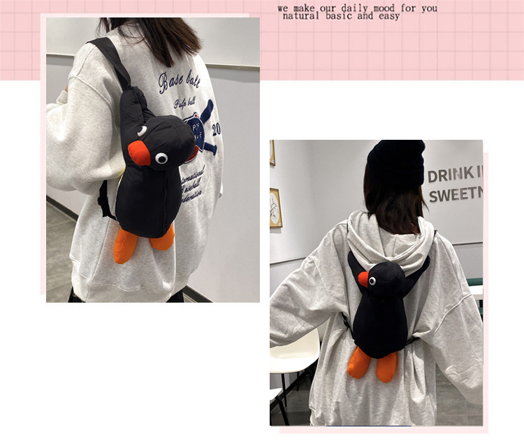 Title 4, Cartoon Funny Cute Hug Penguin Backpack Persona...