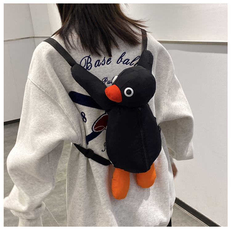 Title 7, Cartoon Funny Cute Hug Penguin Backpack Persona...