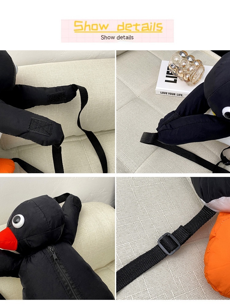 Title 12, Cartoon Funny Cute Hug Penguin Backpack Persona...