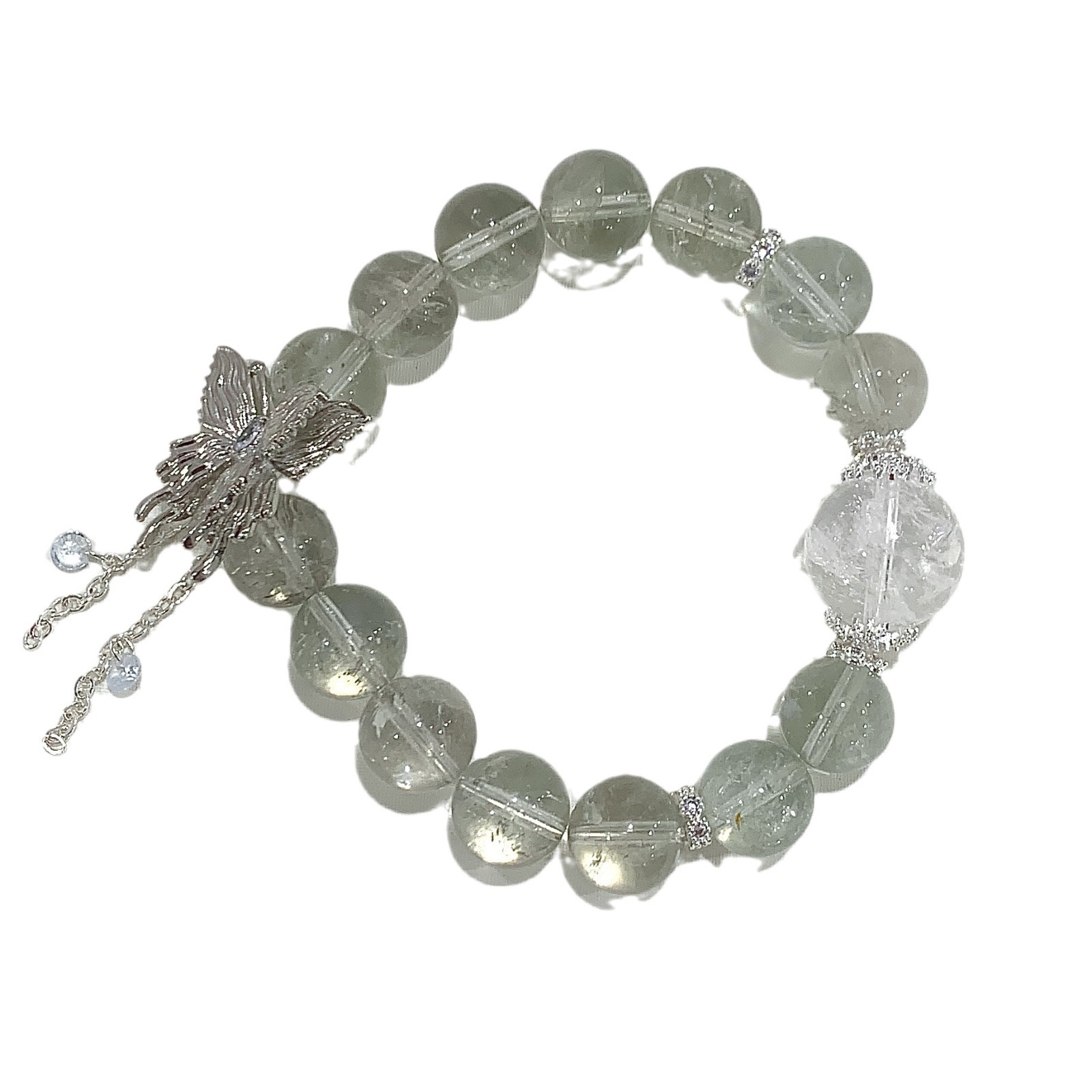DIKAI Natural Crystal Bracelet Butterfly Tassel DIY