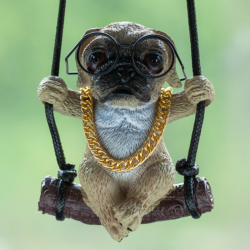 Cute Puppy Car Pendant Decorative Rearview Mirror - Image 3
