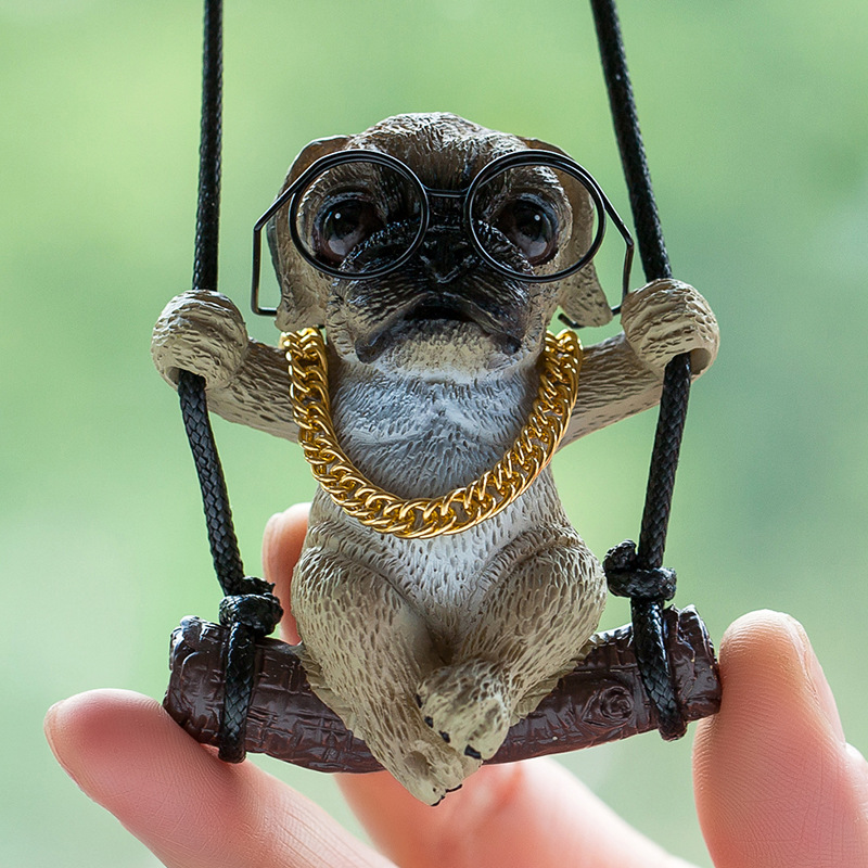 Cute Puppy Car Pendant Decorative Rearview Mirror - Image 2