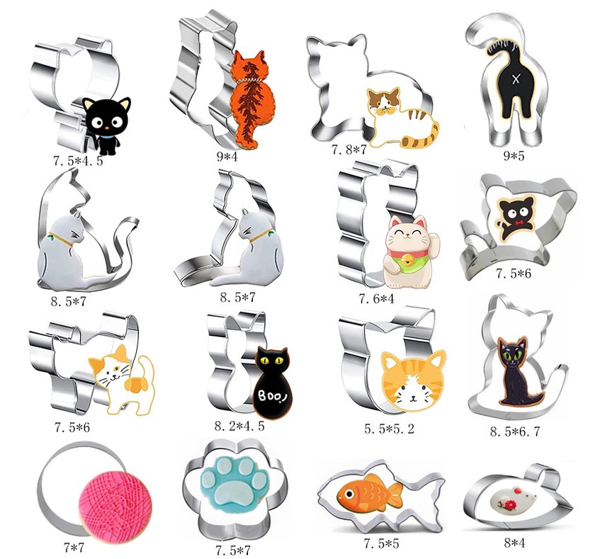 Cartoon Cat Biscuit Mold Baking Utensils