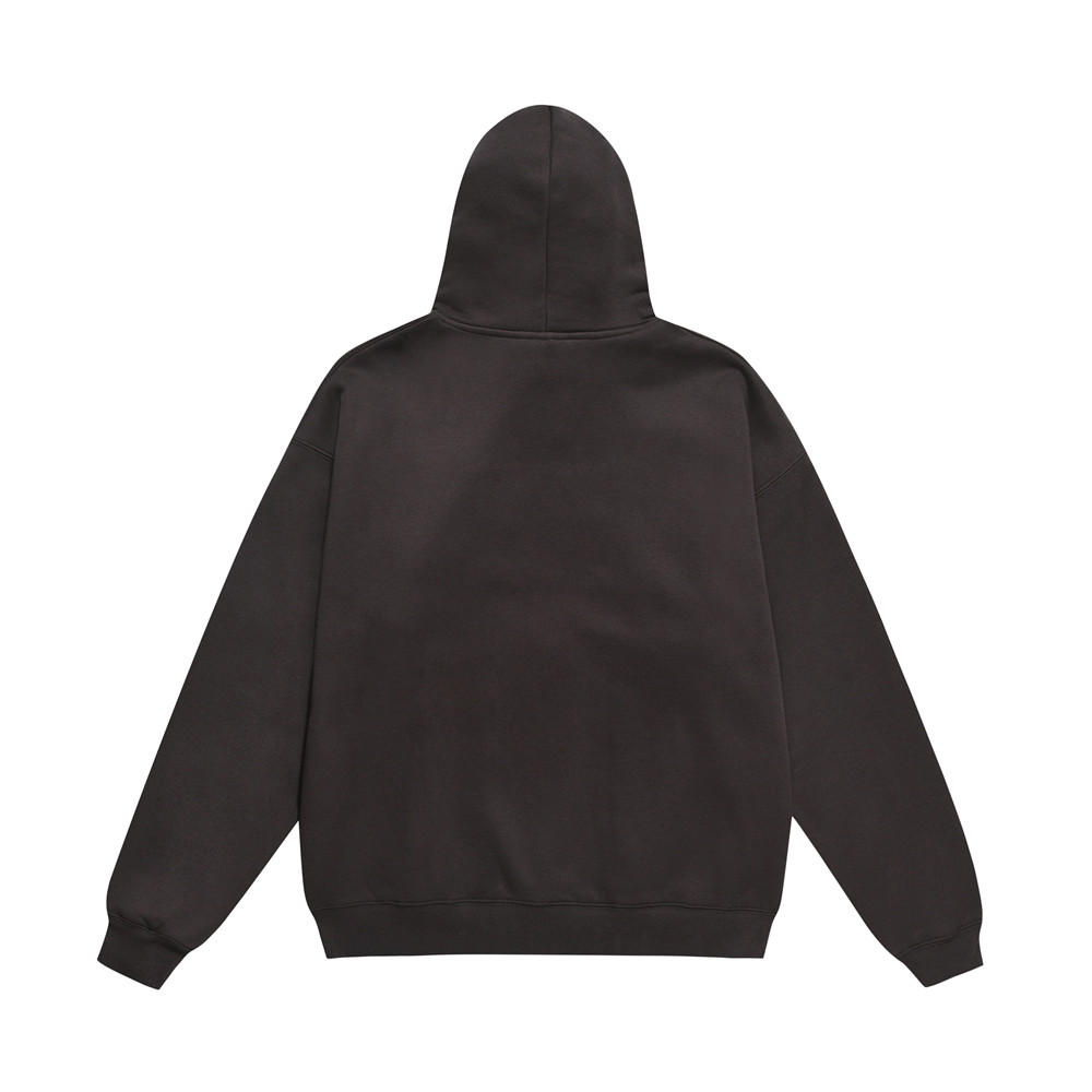 Flocking Embroidery Letters Plus Velvet Thickened Hooded Sweatshirt