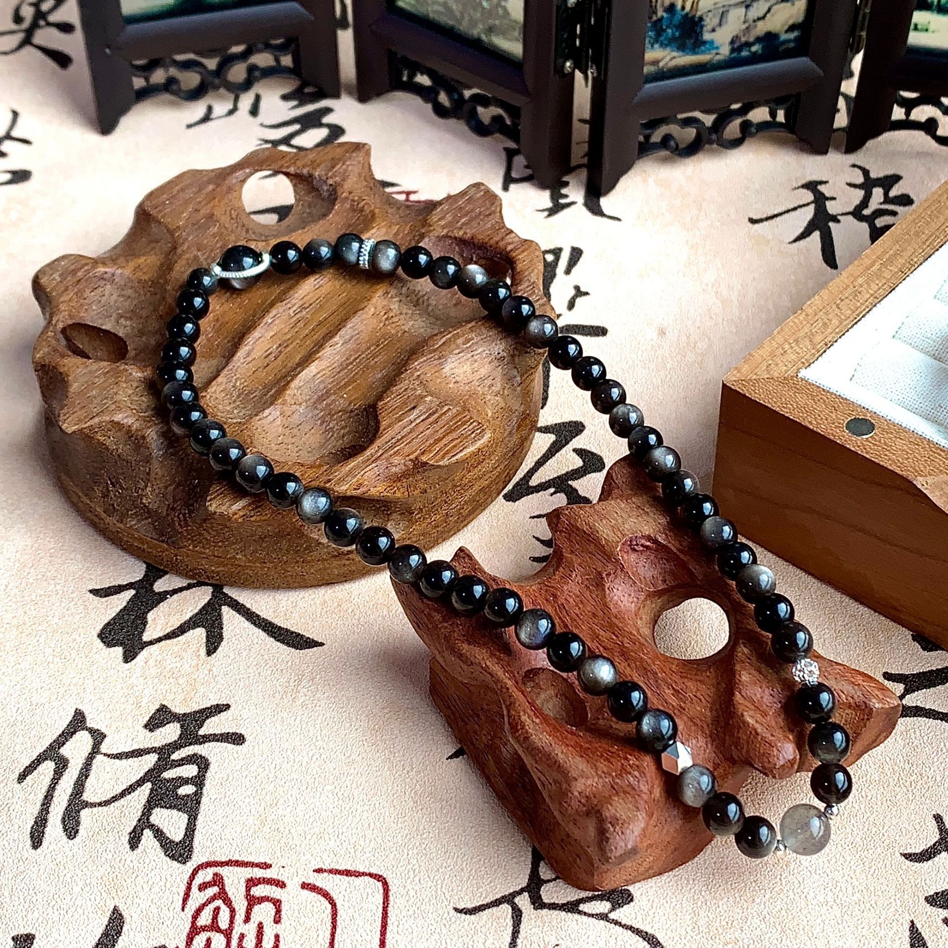 Natural Crystal Bracelet Silver Yao Stone Multi-circle