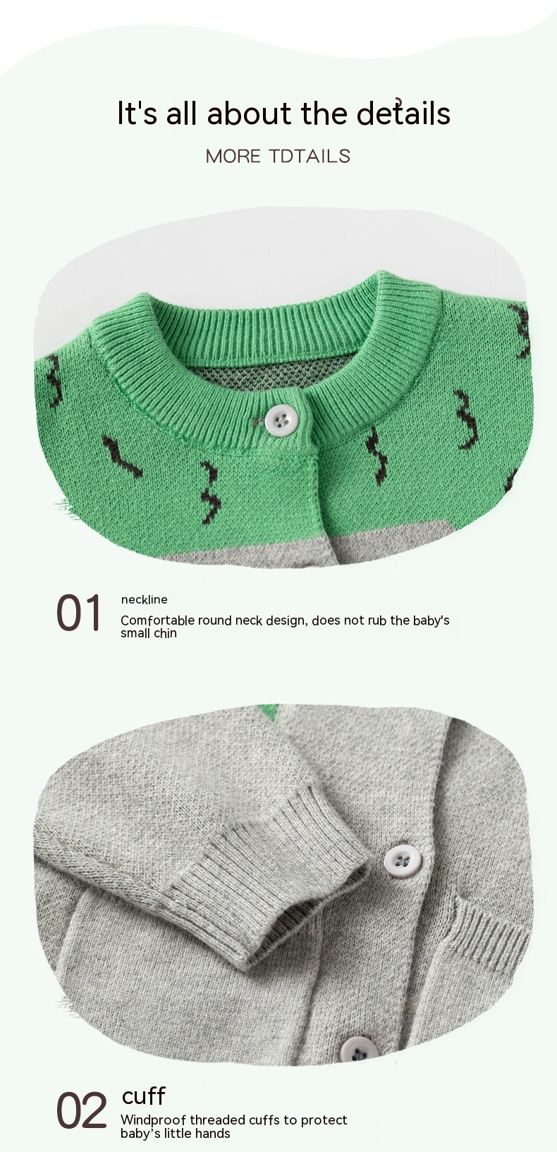 Little Dinosaur Knitted Boys' Cardigan Sweater