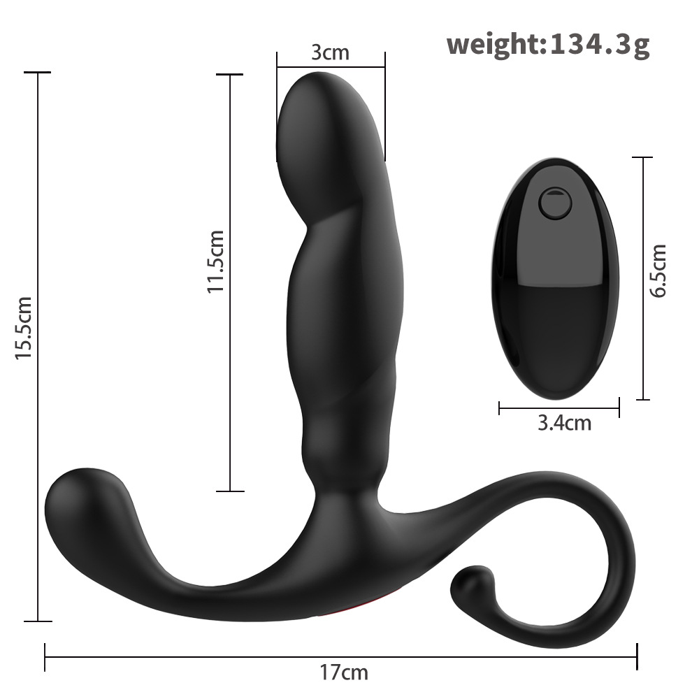 Rechargeable Black Warrior Button Vibration Massager Silicone Plug 11