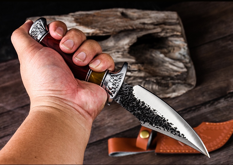 Forged Mongolian Handle Meat Knife For Free Blade Sheath - Image 7