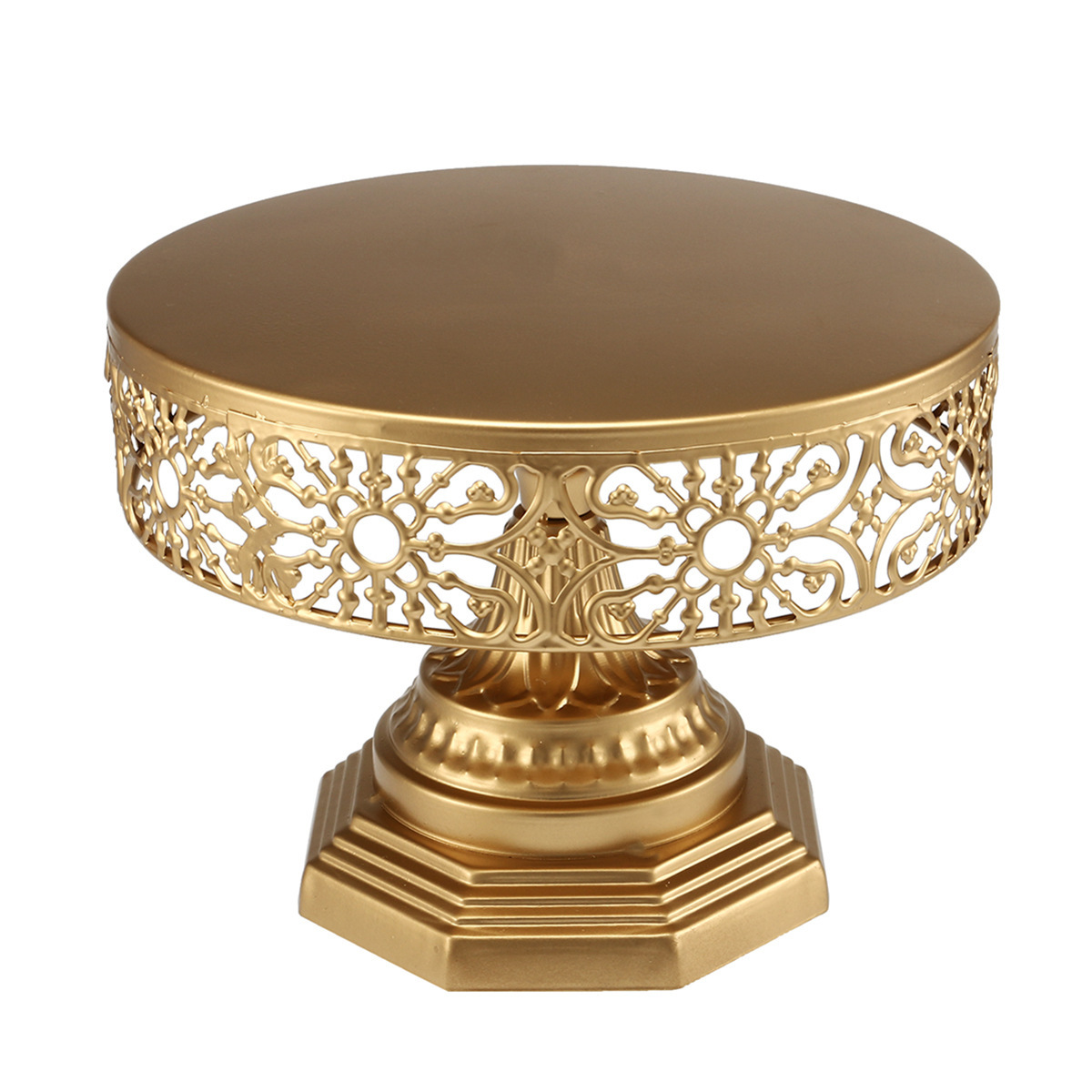 Title 1, New Gold Wedding Cake Stand Round Metal Party D...