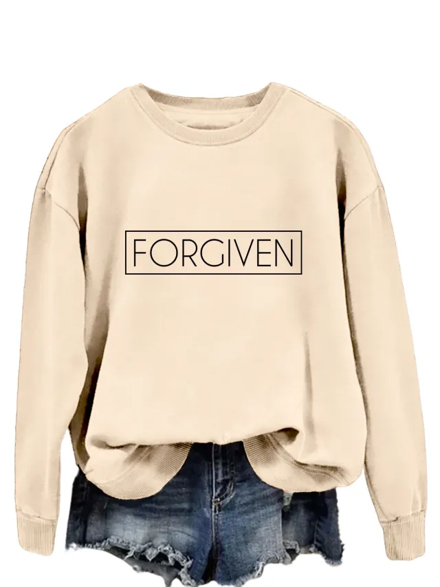 Trendy Tops Loose Long Sleeve Sweatershirt Sand Color Xl - Shop at LoveMi
