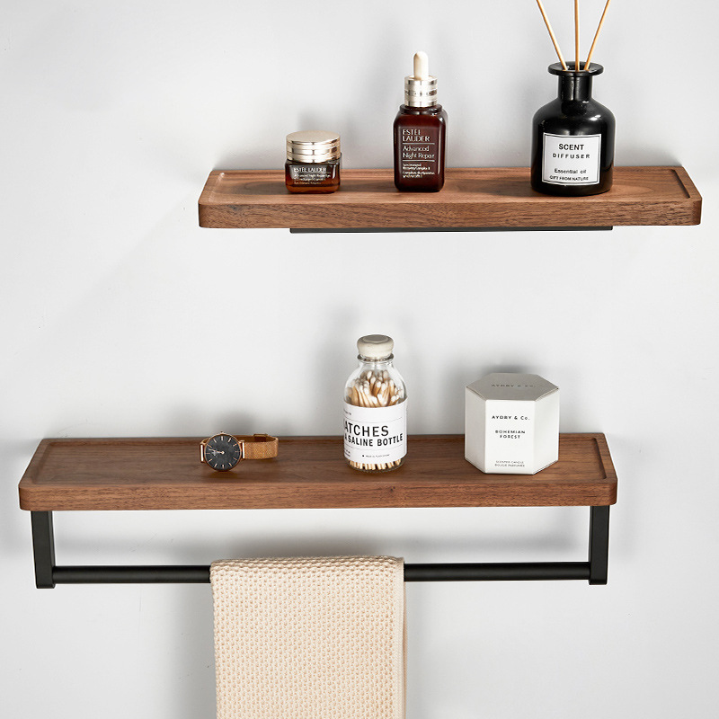 Punch-free Walnut Storage Rack Wall-mounted Storage Rack - Image 21
