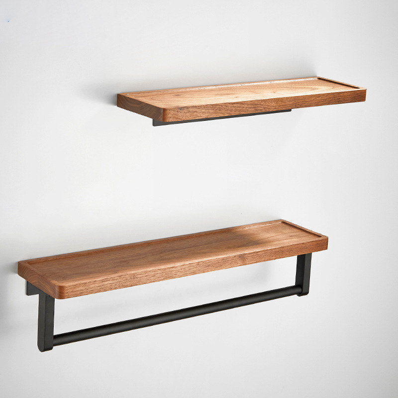 Punch-free Walnut Storage Rack Wall-mounted Storage Rack - Image 8