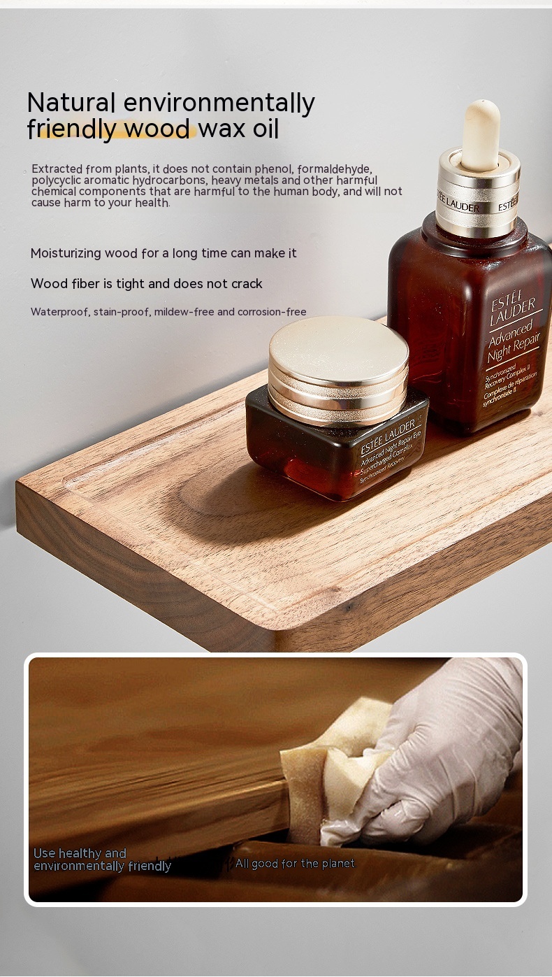 Punch-free Walnut Storage Rack Wall-mounted Storage Rack - Image 15
