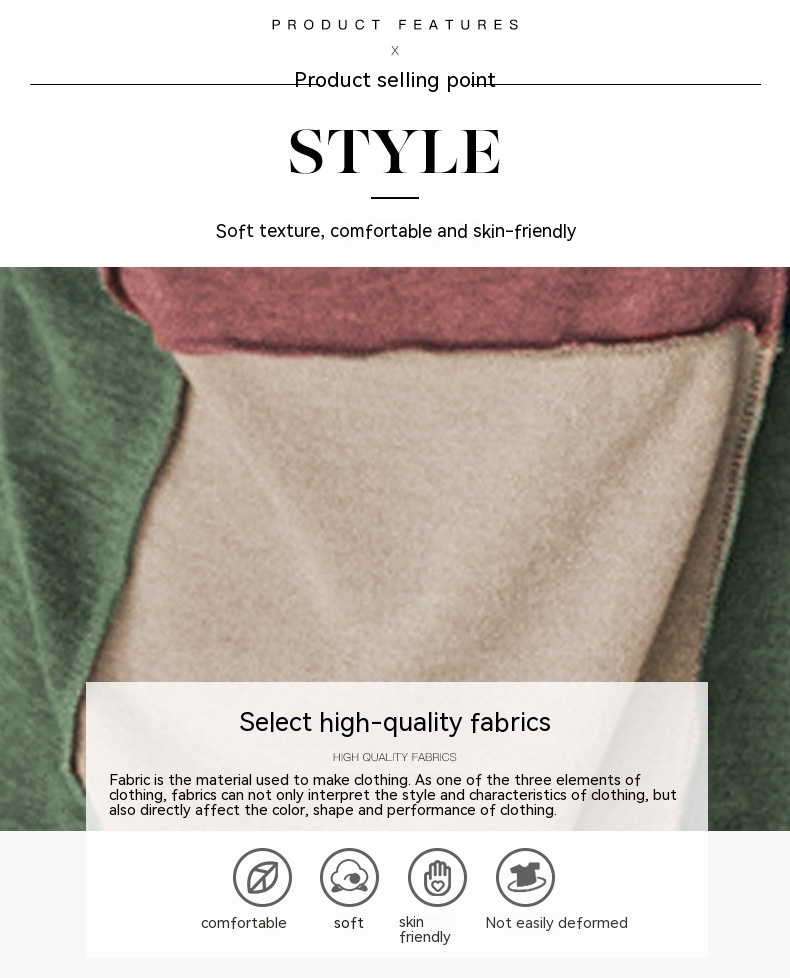 Women's Knitted Round Neck Irregular Contrast Color Long Sleeves Casual Top