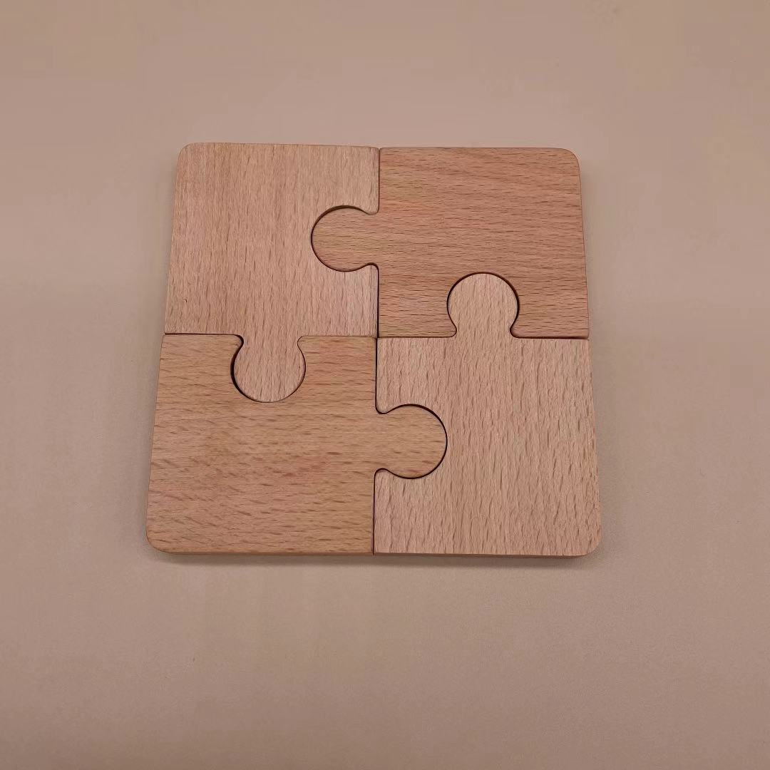 Puzzle Entry Buckle Two Round Buckle Beech Teaching Aids