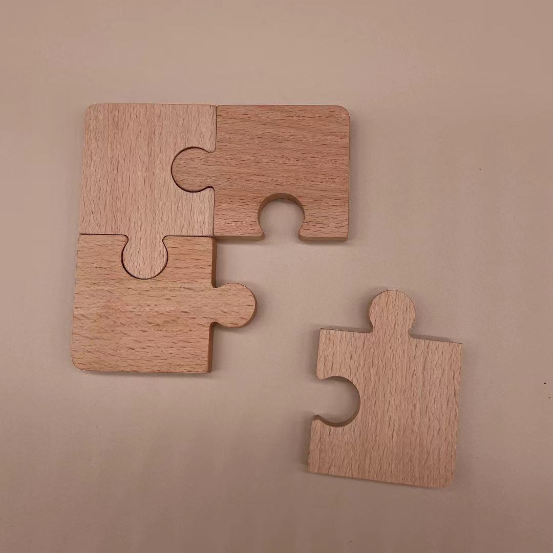 Puzzle Entry Buckle Two Round Buckle Beech Teaching Aids