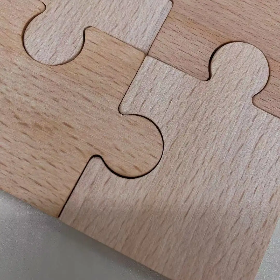 Puzzle Entry Buckle Two Round Buckle Beech Teaching Aids