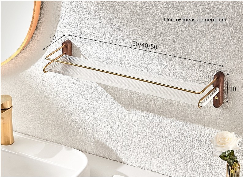 Acrylic Bathroom Walnut Storage Rack Punch Free Storage Rack - Image 16