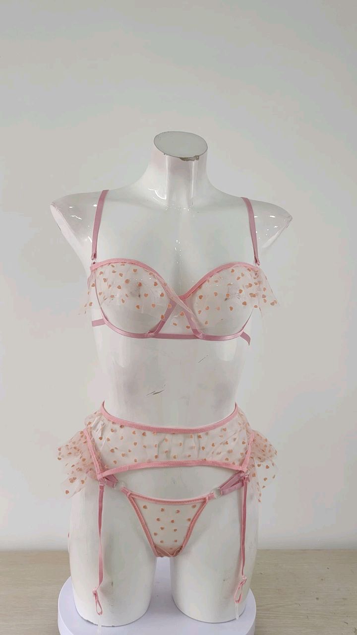 Title 3, Sexy Lingerie Sexy Love Polka Dot Ruffled See-t...