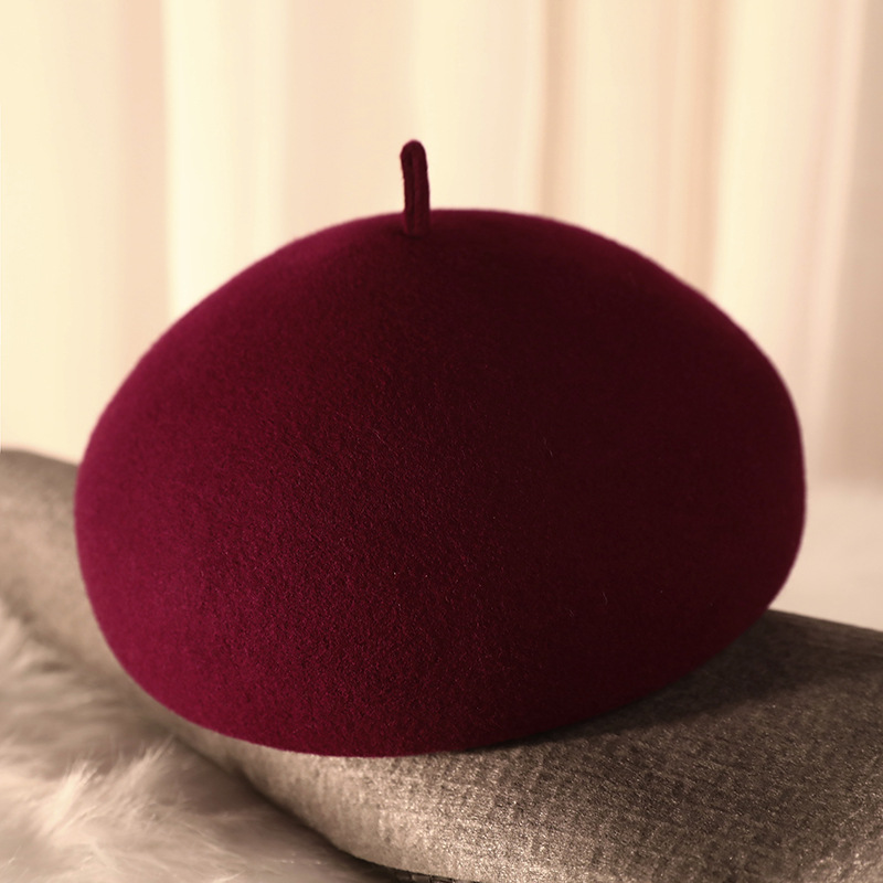 Wool Hat Painter Cap Knitted Pumpkin Hard Beret