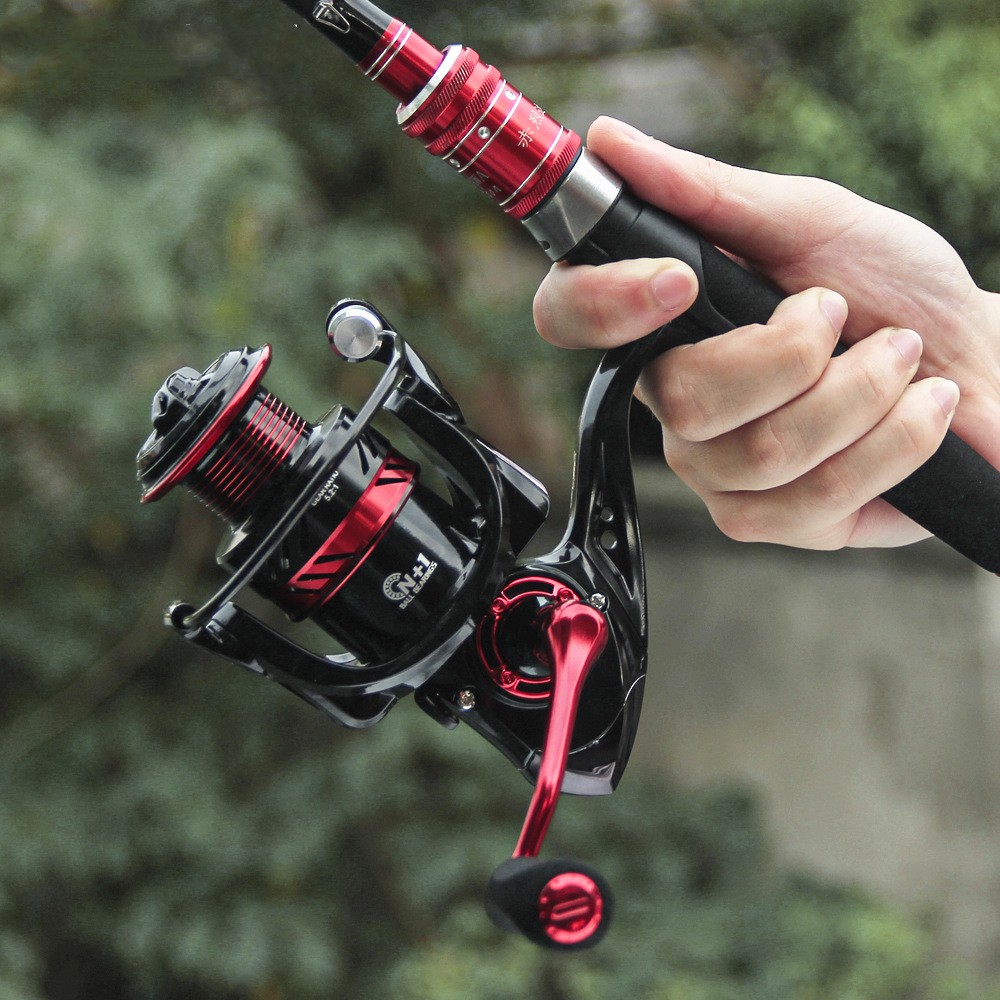 Title 1, Double Crank Spinning Reel All Metal Spool Lure...