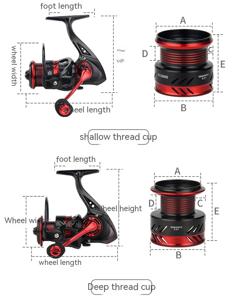 Title 6, Double Crank Spinning Reel All Metal Spool Lure...