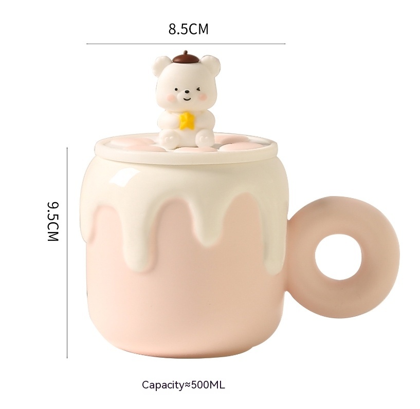 Title 1, Little Bear Ceramic Cup With Lid Large Capacity...