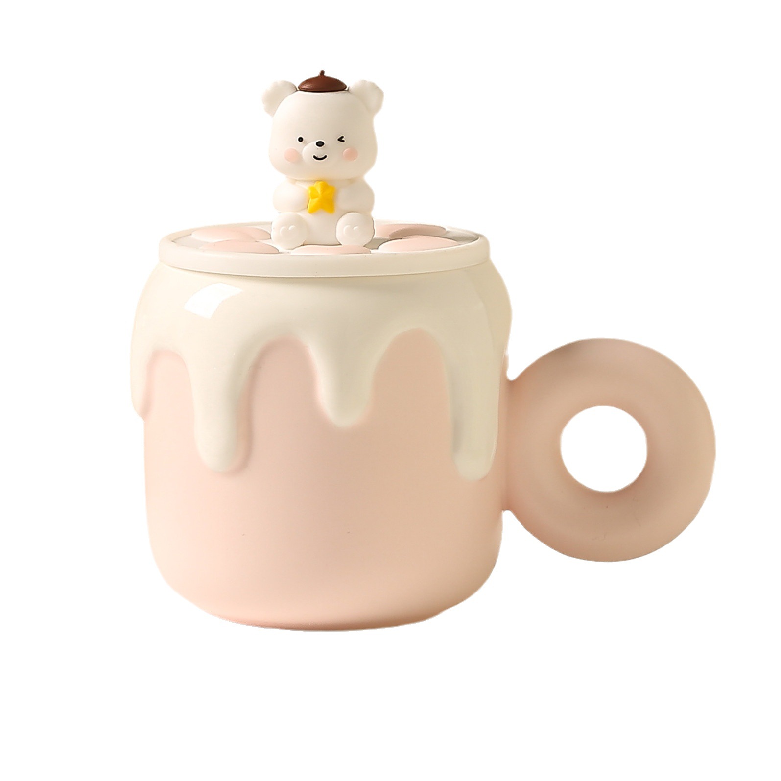 Title 5, Little Bear Ceramic Cup With Lid Large Capacity...