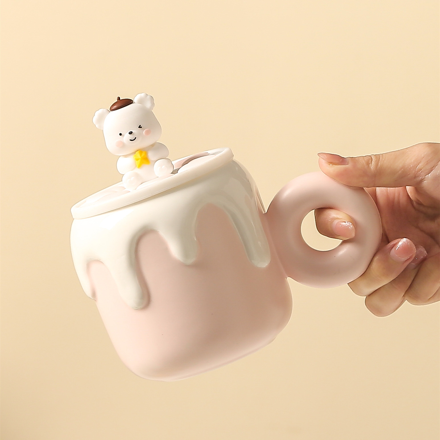 Title 7, Little Bear Ceramic Cup With Lid Large Capacity...