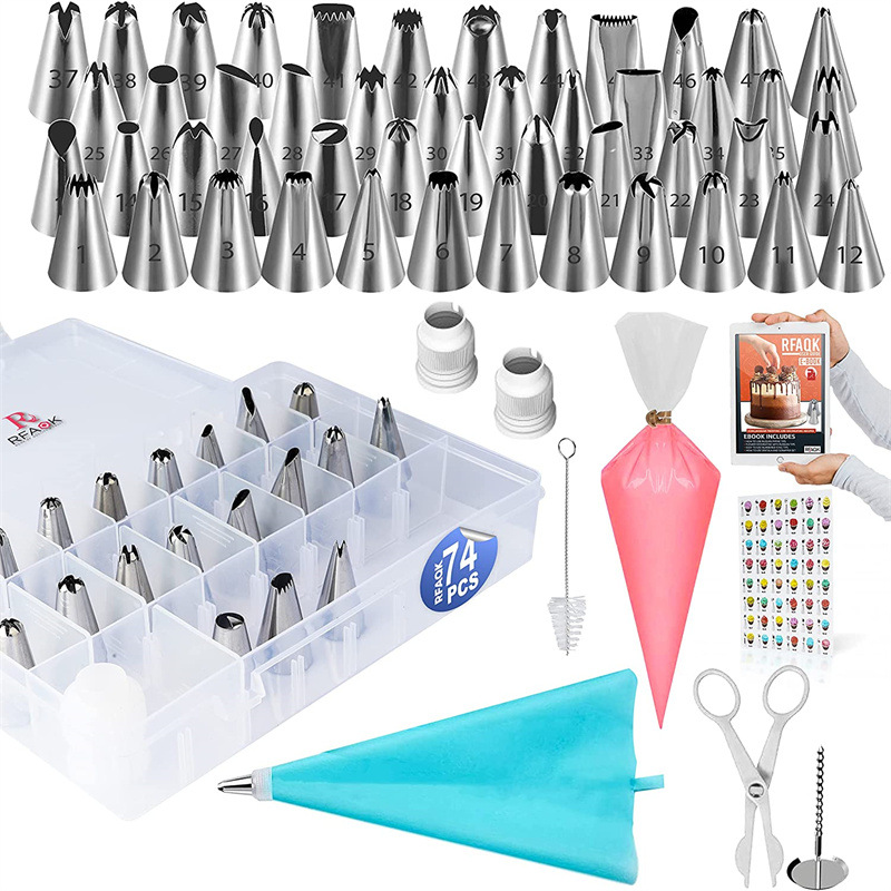 Title 4, 74-piece Set Pastry Tube Pattern Decorating Tool