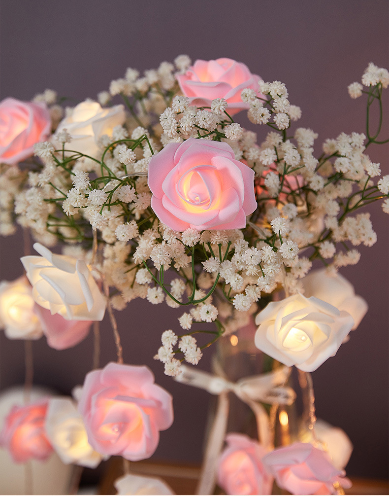 LED Rose String Lights | Flower Room Decor